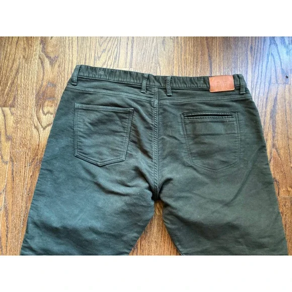 BILLY REID Moleskin Jean Mens Size 40x27 Dark Green Made In USA Pants